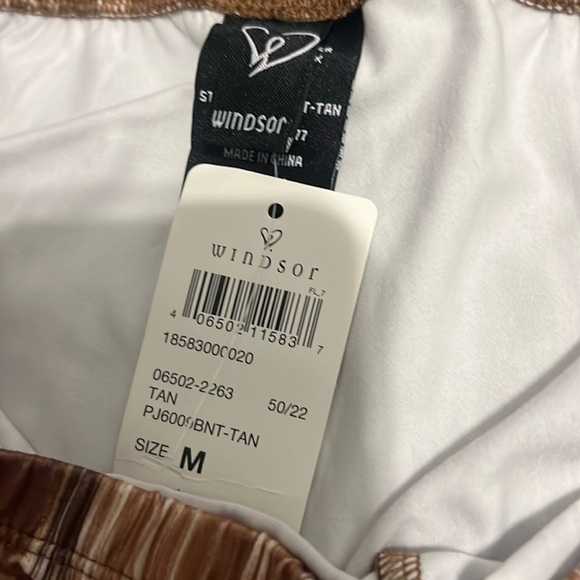 Windsor Brown Tan Brush Print Flare Pants Size M NWT - Picture 5 of 5